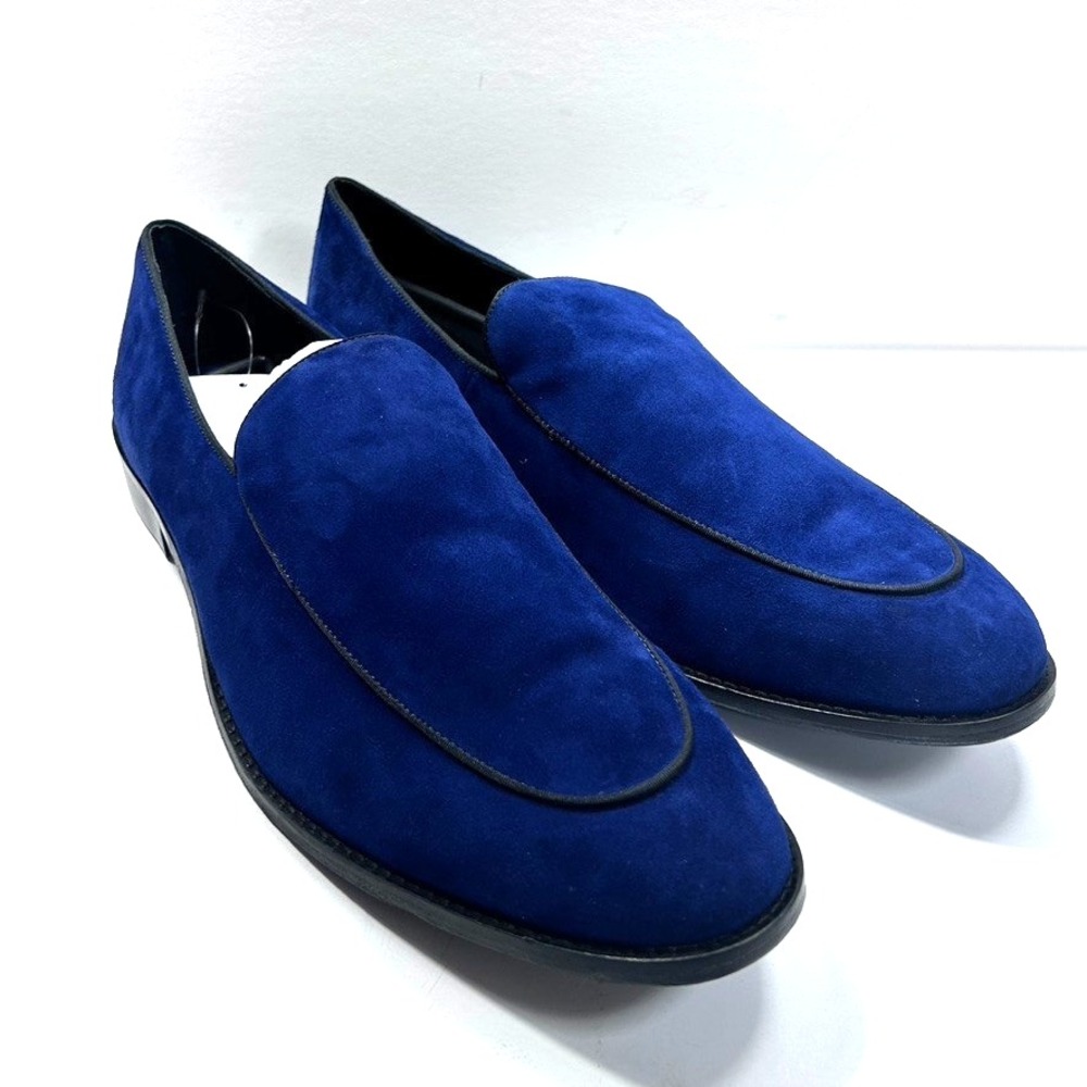 Anthony Veer Craig Velvet Loafer Leather Sole Men's Shoes Wedding Navy US14D - Picture 3 of 9